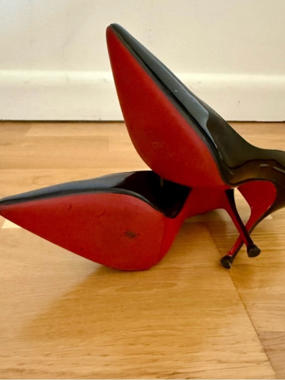 CHRISTIAN LOUBOUTIN Kate 100 Black Patent Pumps - 35 - Picture 5 of 7